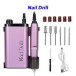 Electric 35000Rpm Rechargeable Portable Nail Drill Machine(Purple)