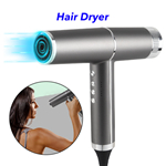 Portable Hair Blow Dryer 1800W High-Speed Brushless Motor Hair Dryer with Diffuser for Salon ( Grey)