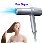 New Design T Shape High Speed 1300w Blow Dryer One-Touch Cooling Hair Dryer With Diffuser(Grey)