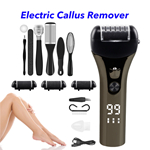 New Electric Rechargeable Callus Removal Electronic Foot File Pedicure Tools Waterproof Callus Remover(Green)