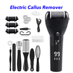 Electric Callus Remover for Feet Scrubber Remove Dead Skin Pedicure Tools Kit Waterproof Callus Remover with LED display（Black)