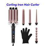 Curling Iron Set 5 In 1 Ceramic Interchangeable Triple Barrel Curling Wand Set