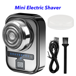 Portable USB Rechargeable Mini Shaver Men Razor Painless Portable Electric Shaver for Men(black)