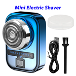 Portable USB Rechargeable Mini Shaver Men Razor Painless Portable Electric Shaver for Men(Blue)