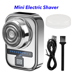 Portable USB Rechargeable Mini Shaver Men Razor Painless Portable Electric Shaver for Men(Silver)