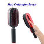 New Premium One-key 3D Air Cushion Massager Brush Self Cleaning Hair Scalp Comb Anti-Static Hairbrush (red)