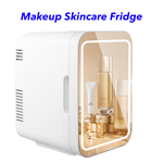 2 in 1 Mini Mirror Makeup 4 Liter Skincare Fridge Beauty Fridge Refrigerator Portable Vehicle Camping Fridge Freezer