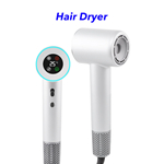 Professional Hair Styling 110000 RPM BLDC High Speed Ionic Hair Dryer with Display Screen (White)