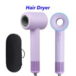 110000 RPM High-Speed Brushless Motor Negative Ionic Blow Dryer Hair Dryer with 3 Nozzles and 1 Diffuser (Purple)