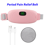 Portable Cordless Electric Fast Heating Belly Wrap Belt Heating Pad for Back Pain with 5 Heat Levels and LED Screen (Pink)