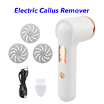 Portable Electronic Foot File Pedicure Tool with 3 Rollers Rechargeable Electric Callus Remover  (white)