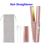 Rechargeable Mini Flat Iron Portable Cordless Hair Straightener(Pink)