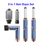5 in 1 Fast Drying 110000Rpm Hair Dryer Professional Foldable Blow Dryer Fast Dry Low Noise Blow Dryer(Blue)
