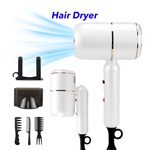 Foldable Hot Hair Dryer Lightweight New Hair Dryer Professional Hair Blow Dryer(White)
