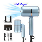 Foldable Hot Hair Dryer Lightweight New Hair Dryer Professional Hair Blow Dryer(Light Blue)