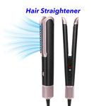 Rapid Heat Up LCD Display High Speed Ionic 2 in 1 Wet to Dry Hair Dryer and Straightener with Air (Black+Rose Gold)