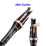 Automatic Curling Iron Professional Portable Rotating Auto Hair Curler With 7 Temperatures And 5 Timers (Rose Gold Black)