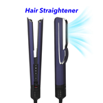 Professional Styling Tool LCD Display 2 in 1 Wet to Dry Hair Dryer and Straightener with High Speed Air (Blue+Black)
