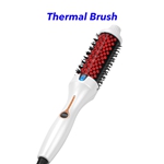 Portable Ionic PTC Heated Ceramic Brush Electric 9 Temperature Infrared Curling Iron Thermal Brush for Straightening (B)