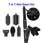 New Launch 7 in 1 Hair Styler Professional Hair Dryer 110000rpm High Speed Blow Dryer Brush Ionic Multi Styler(Black)