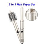 New Launch 2 in 1 Hair Styler Professional Hair Dryer 110000rpm High Speed Blow Dryer Brush Ionic Multi Styler(Gold)