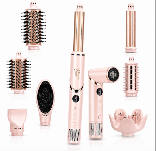 PineapplePapa Professional 8 in 1 Hair Dryer Styler Brush Foldable BLDC Motor High Speed Ionic Hair Dryer Volumizer All Types