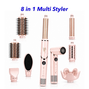PineapplePapa Professional 8 in 1 Hair Dryer Styler Brush Foldable BLDC Motor High Speed Ionic Hair Dryer Volumizer All Types