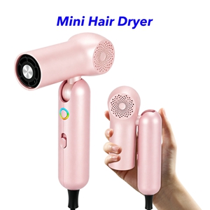 Professional Fast Drying Ionic High Speed Hair Dryer Mini Portable Hair Blow Dryer for Travel (Pink)