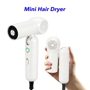 Professional Fast Drying Ionic High Speed Hair Dryer Mini Portable Hair Blow Dryer for Travel (White)