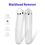 CE RoHS FCC FDA Approved USB Rechargeable Face Cleaner Blackhead Remover Vacuum (White)