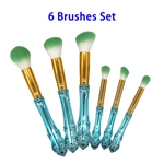 Six Swords Synthetic Hair Makeup Brush Sets (Gold Blue)