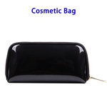 Fashion Gold Zipper Waterproof Portable Ladies Makeup Storage Bag Cosmetic Bag (Black)