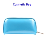 Fashion Gold Zipper Waterproof Portable Ladies Makeup Storage Bag Cosmetic Bag (Blue)