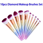 10pcs 3D Gradient Powder Synthetic Hair Makeup Brush Set