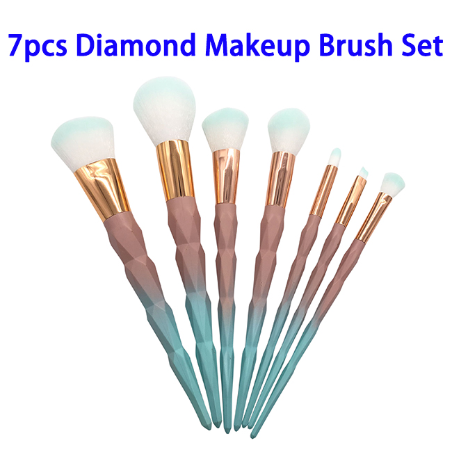 7pcs Soft Synthetic Hair Diamond Makeup Brush Set (Color 2)