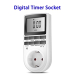 Appliance Timer with Outlet Digital Light Timer Plug-in Timer for Electrical Outlet (EU Plug)