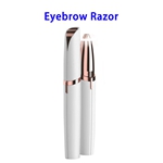 Battery Powered Womens Painless Hair Remover Instant Eyebrow Razor (White)