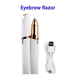 USB Womens Painless Hair Remover Instant Eyebrow Razor (White)