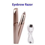 USB Womens Painless Hair Remover Instant Eyebrow Razor (Rose Gold)