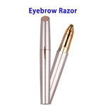 Newest Battery Powered Womens Painless Hair Remover Eyebrow Razor(Gold)