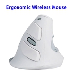 800/1200/1600DPI DeLUX M618GX Battery Powered Wireless Vertical Ergonomic Mouse (White)