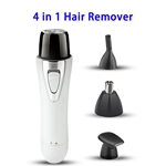 4 in 1 USB Rechargeable Painless Hair Remover Epilator Tool (White)
