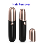 CE RoHS USB Rechargeable Instant Painless Hair Remover Epilator Tool (Black+Gold cover)