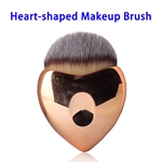 1pcs Heart-shape Portable Premium Synthetic Hair Makeup Brush (Gold)