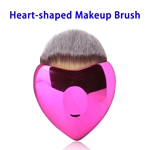 1pcs Heart-shape Portable Premium Synthetic Hair Makeup Brush (Rose)