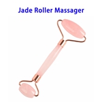Noise Free Natural Stone Metal Welded Connector Jade Roller Massager ( Rose Quartz Jade, Rose Gold connect)