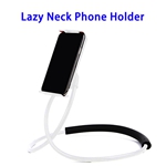 Universal Hanging On Neck Lazy Phone Holder DIY Free Rotating Stand Multiple Functions Lazy Bracket Phone Holder (White)