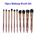10pcs Ergonomic Microphone Dotted Design Makeup Brushes Set (Rose Gold)