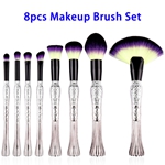 8pcs/set Lucky Bird Synthetic Hair Electroplated Makeup Brushes Set (Silver)