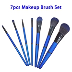 7pcs Synthetic Hair Electroplated Handle Cosmetics Makeup Brushes